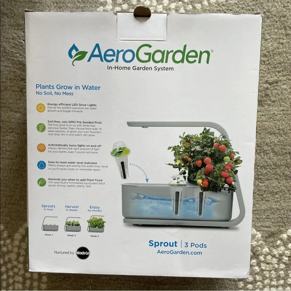 COPY - AeroGarden 3 Pods In-Home Garden System With LED Lights - gray - Picture 6 of 8